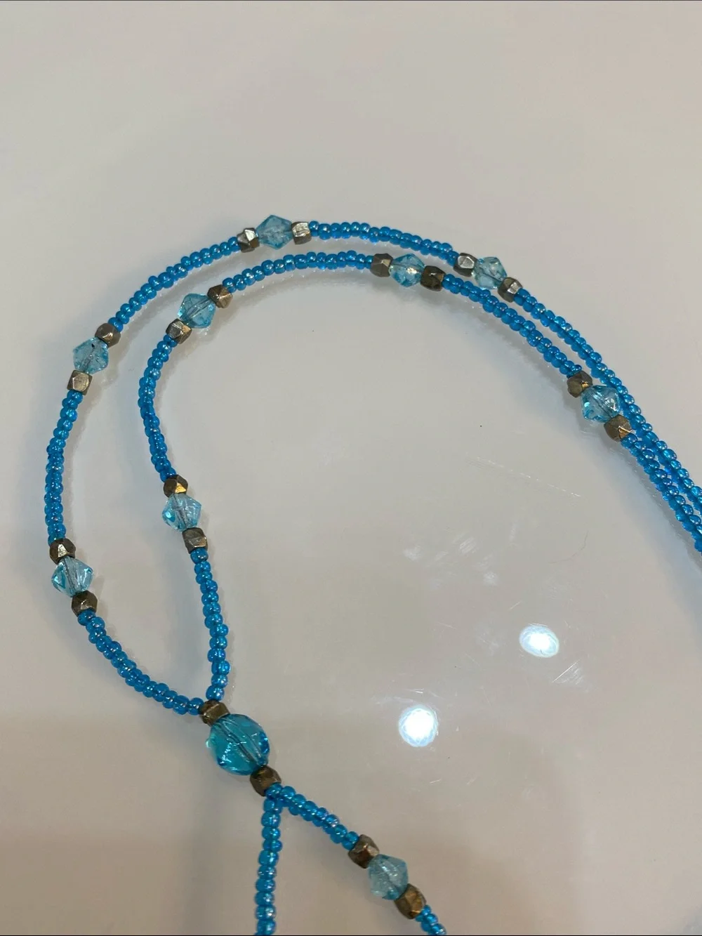 Blue beaded necklace